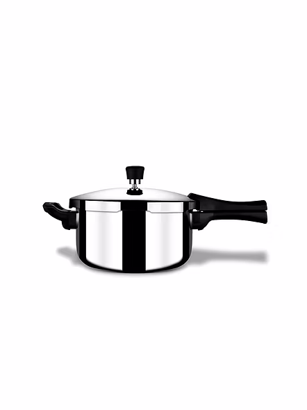 Stahl Triply Stainless Steel Pressure Cooker 3 Litre Outer Lid | Broad Pressure Cooker | Triply Cooker With Gas &amp; Induction Base | Safe &amp; Long Lasting Steel | Xpress Cooker 9253-89743