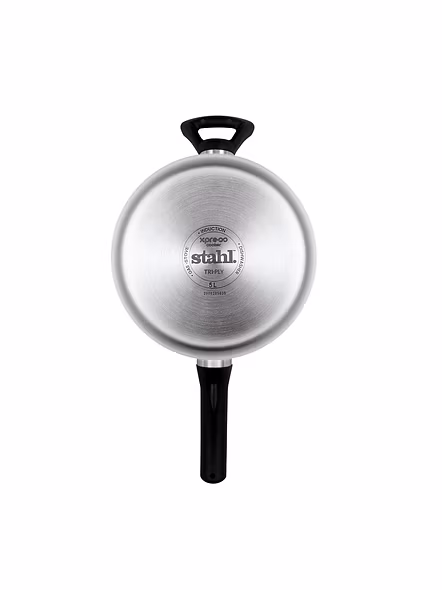 Stahl Triply Stainless Steel Pressure Cooker 3 Litre Outer Lid | Broad Pressure Cooker | Triply Cooker With Gas &amp; Induction Base | Safe &amp; Long Lasting Steel | Xpress Cooker 9253-2