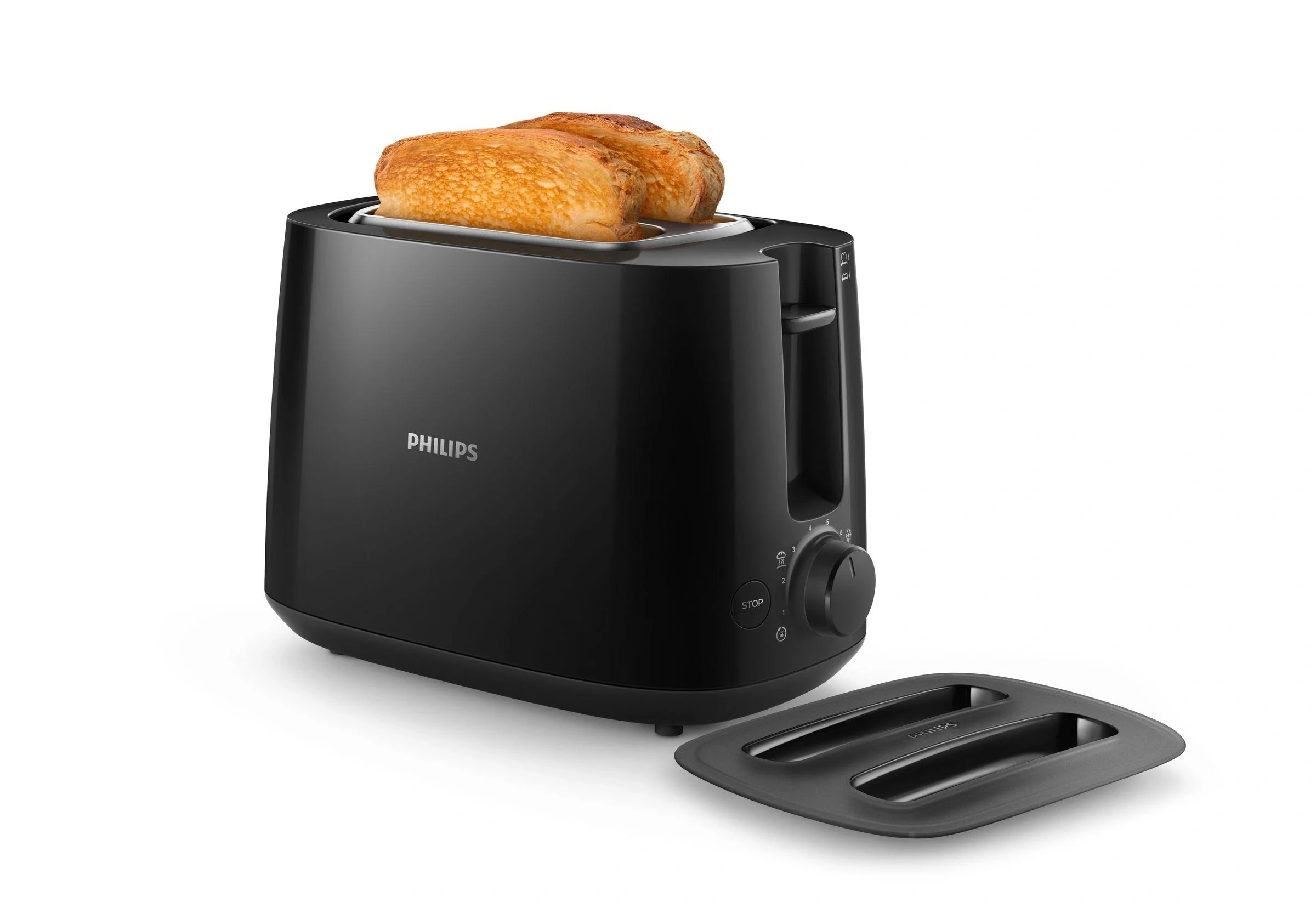 Philips Daily Collection HD2582/00 830-Watt 2-Slice Pop-up Toaster (Black)-26204