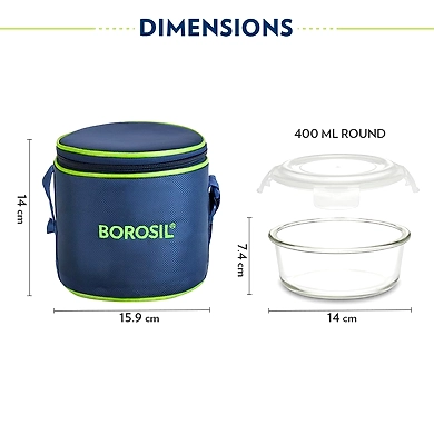 BOROSIL LNCH BOX-2 RD H 400ML-2