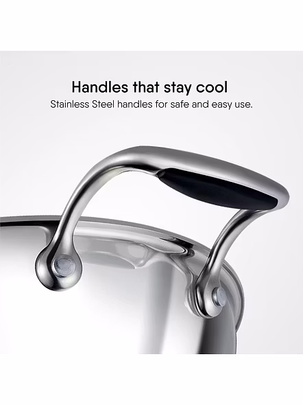 Stahl Triply Stainless Steel Artisan Kadhai with Lid - Premium Heat-Resistant Cookware-20cm/1.6ltr-3