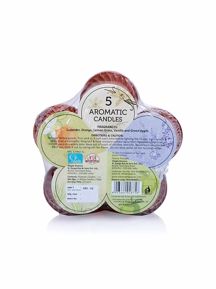 Iris Aromatic Candles in Diya Shape (Set of 5)-2