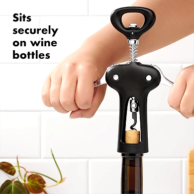 OXO Steel Vertical Lever Corkscrew 11245400 – Easy Wine Bottle Opener-2