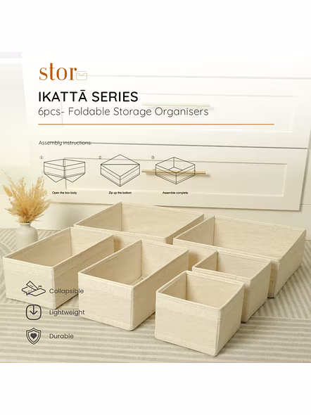 6 PCS - Foldable Storage Organisers 