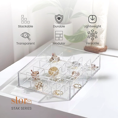 Stackable Storage Organiser – Clear Acrylic Modular Design-2