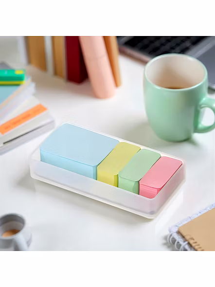 Pastel Sticky Notes Set with Organizer Tray