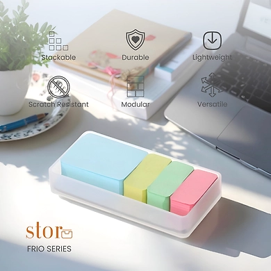 Pastel Sticky Notes Set with Organizer Tray-2