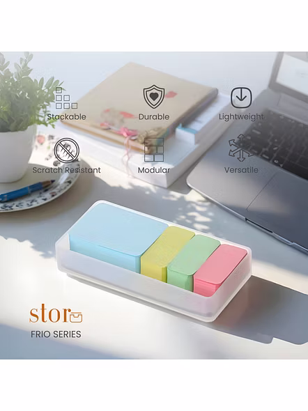 Pastel Sticky Notes Set with Organizer Tray