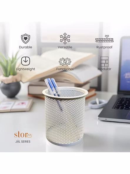 Metal Pen Holder -WHITE-3