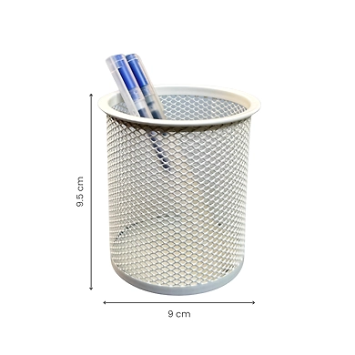 Metal Pen Holder – Minimalist Desk Organizer Cup-WHITE-1