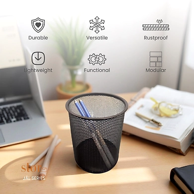 Mesh Desk Organizer Pen Holder-GRAY-3