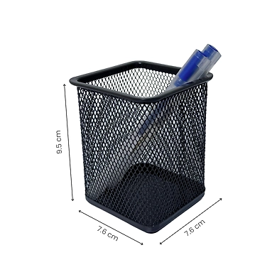 Square Mesh Desk Organizer Pen Holder-GRAY-1