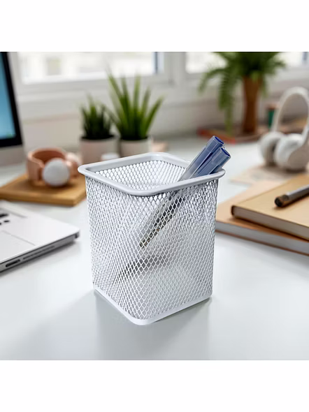 Square Mesh Desk Organizer Pen Holder-111280