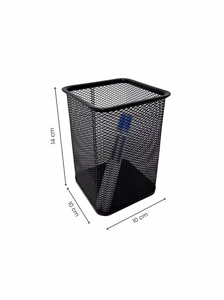 Tall Rectangular Mesh Desk Organizer Pen Holder-GRAY