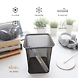 Tall Rectangular Mesh Desk Organizer Pen Holder-GRAY-3-sm