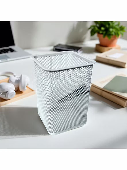 Tall Rectangular Mesh Desk Organizer Pen Holder-111282