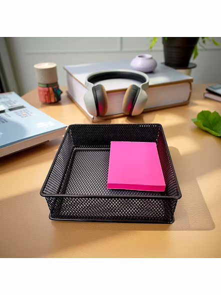 Mesh Desk Organizer Tray - Square Storage Basket-GRAY