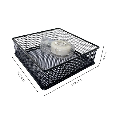 Mesh Desk Organizer Tray - Square Storage Basket-WHITE-3