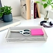Large Rectangular Mesh Desk Organizer Tray - Metal Storage Basket-WHITE-1-sm