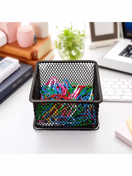 Mini Mesh Desk Organizer Bin - Metal Storage Basket-GRAY