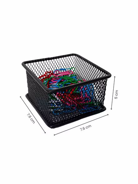 Mini Mesh Desk Organizer Bin - Metal Storage Basket-GRAY-2