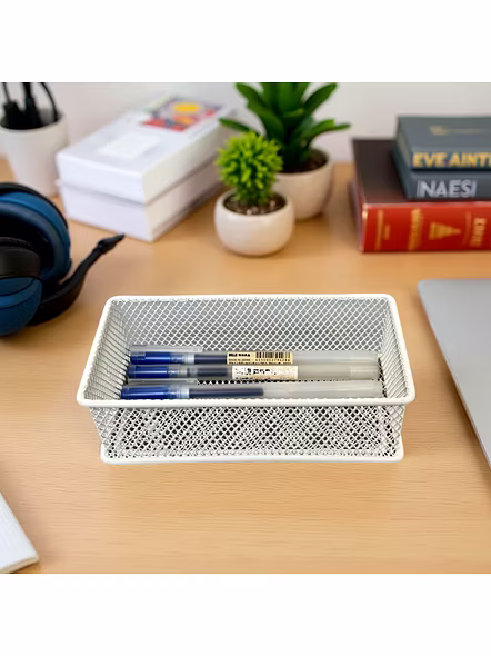 Mesh Desk Organizer Tray-WHITE-1