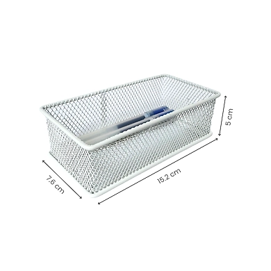 Mesh Desk Organizer Tray-WHITE-2