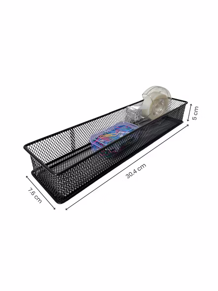 Extra-Long Mesh Desk Organizer Tray-GRAY-2