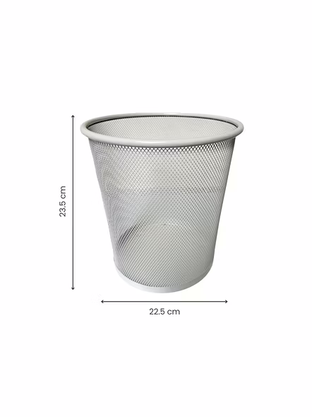 Mesh Wastebasket Trash Bin-WHITE