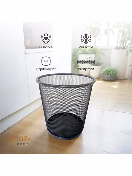 Mesh Wastebasket Trash Bin-GRAY-2