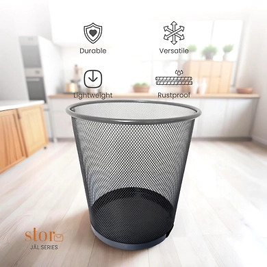 Modern Mesh Office Wastebasket-GRAY-2