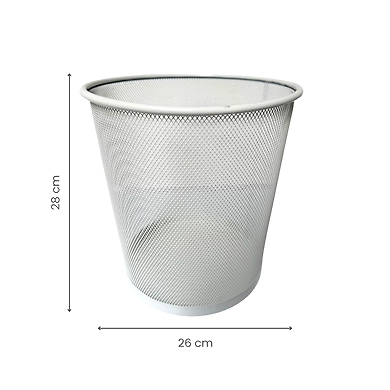 Modern Mesh Office Wastebasket-WHITE-1
