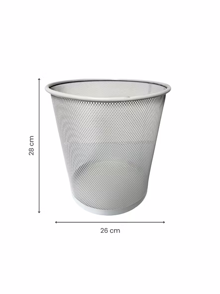 Modern Mesh Office Wastebasket-WHITE-1