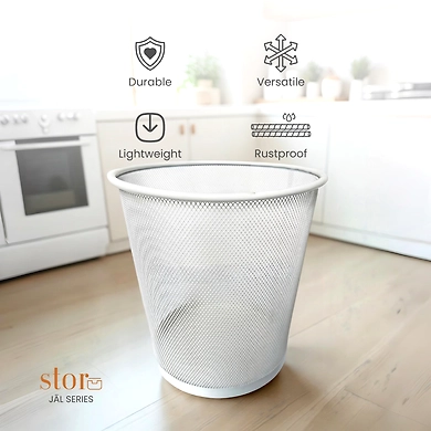 Modern Mesh Office Wastebasket-WHITE-2