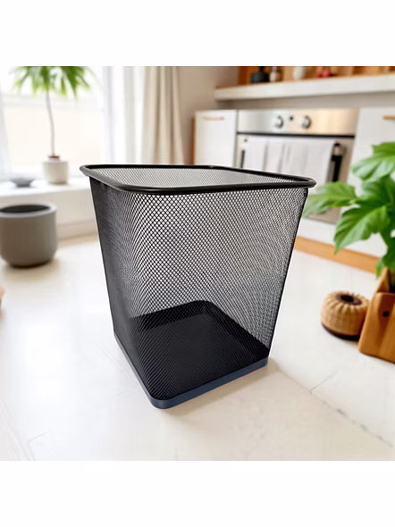 Sleek Square Mesh Wastebasket