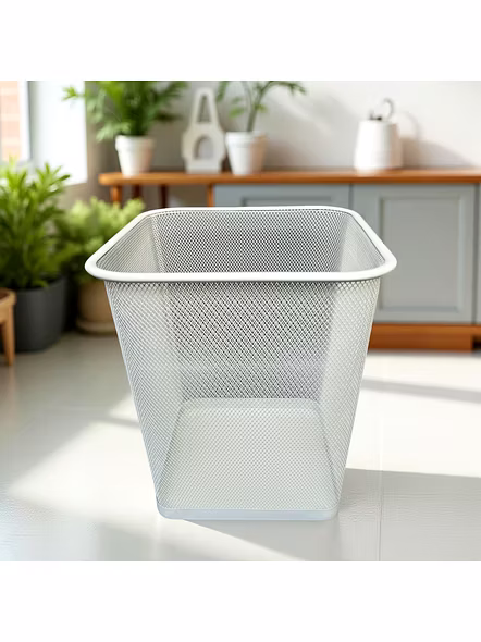 Sleek Square Mesh Wastebasket-111356