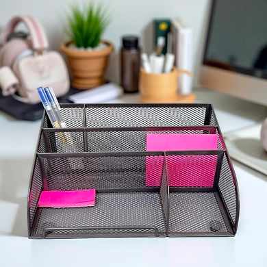 Mesh Desk Organizer with Multiple Compartments-111357