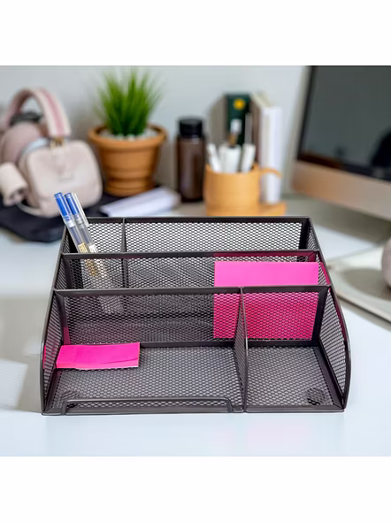 Mesh Desk Organizer with Multiple Compartments
