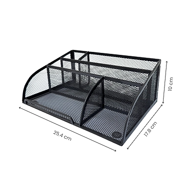 Mesh Desk Organizer with Multiple Compartments-GRAY-2