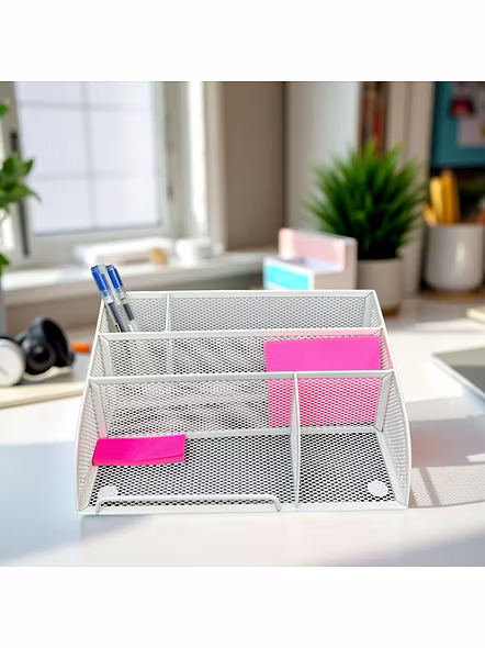 Mesh Desk Organizer with Multiple Compartments-111358