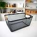 Metal Mesh Storage Basket with Wooden Handles-111359-sm