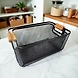 Metal Mesh Storage Basket with Wooden Handles-GRAY-3-sm