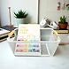 Metal Mesh Storage Basket with Wooden Handles-WHITE-1-sm