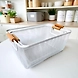Metal Mesh Storage Basket with Wooden Handles-WHITE-3-sm