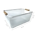 Metal Mesh Storage Basket with Wooden Handles-WHITE-2-sm