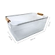 Rectangular Metal Mesh Storage Basket with Wooden Handles-WHITE-2-sm