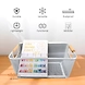 Rectangular Metal Mesh Storage Basket with Wooden Handles-WHITE-4-sm