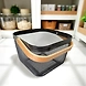 Square Metal Mesh Basket with Dual Wooden Handles-111363-sm