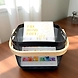 Square Metal Mesh Basket with Dual Wooden Handles-GRAY-3-sm