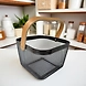Square Metal Mesh Basket with Dual Wooden Handles-GRAY-1-sm